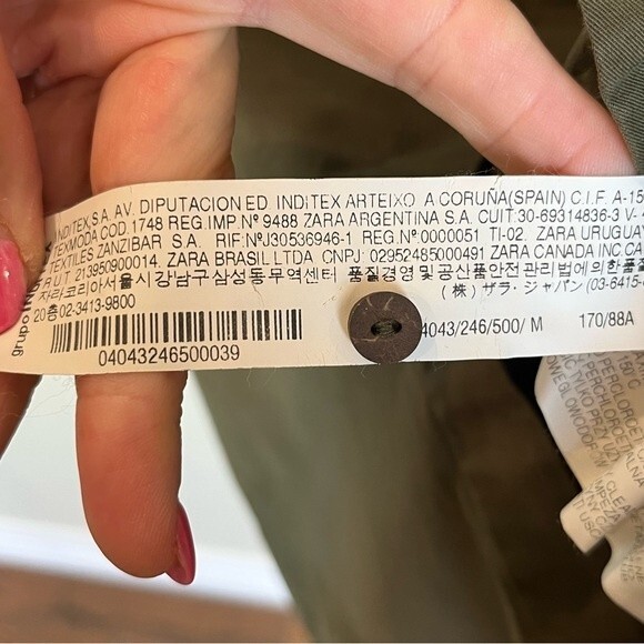 Zara Woman Olive Green Military Style Button Down size Medium - Picture 10 of 10